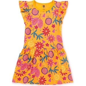 Tea Flutter Sleeve Pocket Dress - Euc